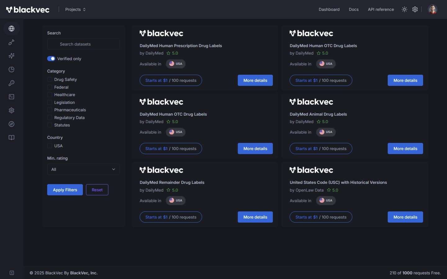 A preview of the Database web app