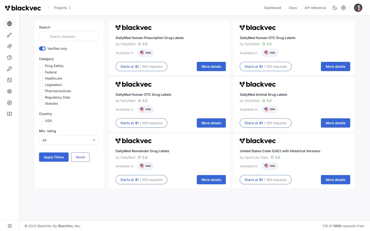 A preview of the Database web app